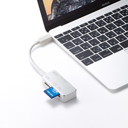 【アウトレット･訳あり・セール】カードリーダー（TypeC・USB3.1対応・バスパワー・シルバー） ADR-3TCML36S サンワサプライ