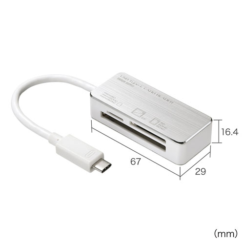 【アウトレット･訳あり・セール】カードリーダー（TypeC・USB3.1対応・バスパワー・シルバー） ADR-3TCML36S サンワサプライ