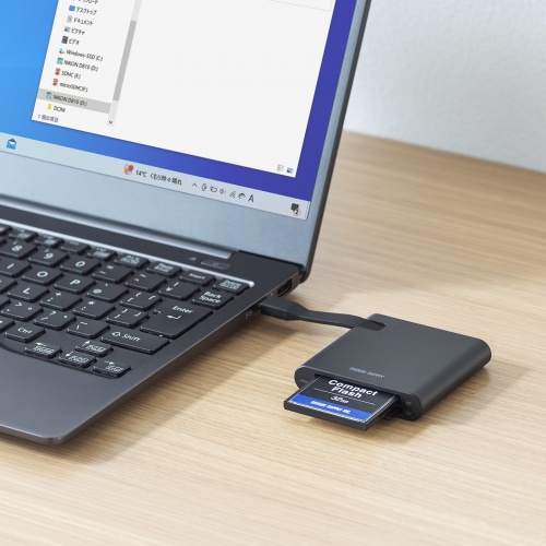 SDカードリーダー（タイプC・microSD・コンパクトフラッシュ対応・SD4.0・ケーブル巻取り）
