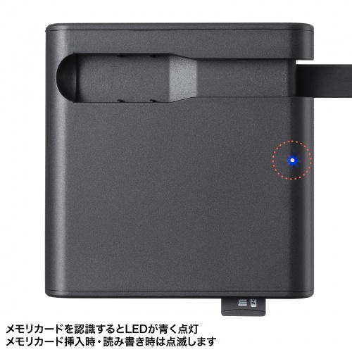 SDカードリーダー（タイプC・microSD・コンパクトフラッシュ対応・SD4.0・ケーブル巻取り）