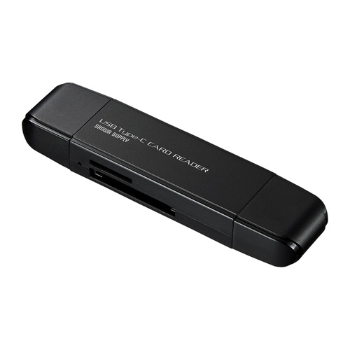 カードリーダー(タイプC・microSDXC・SDXC・SDHC・SD・キャップ付き，iPhone15対応，iPhone15plus対応) ADR-3TCMS6BK サンワサプライ