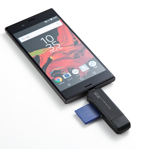 カードリーダー(タイプC・microSDXC・SDXC・SDHC・SD・キャップ付き，iPhone15対応，iPhone15plus対応) ADR-3TCMS6BK サンワサプライ