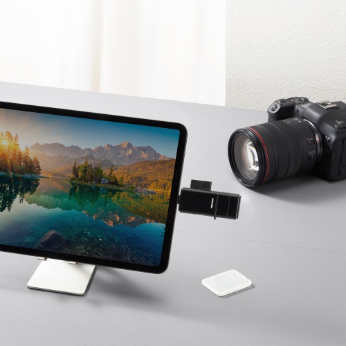 カードリーダー（USB A & USB-C 接続・SDカード・microSDカード・UHS-II 対応・USB3.0・5Gbps・2-in-1・小型・軽量・高速・ブラック）