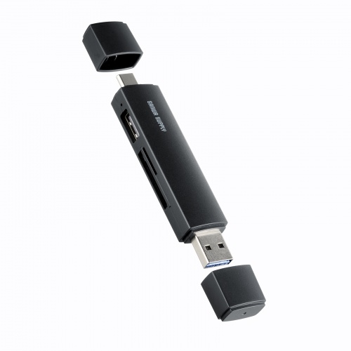 SD/microSDカードリーダー（USB Type-C ＆ USB-A両対応・直挿し・USBポート付き）