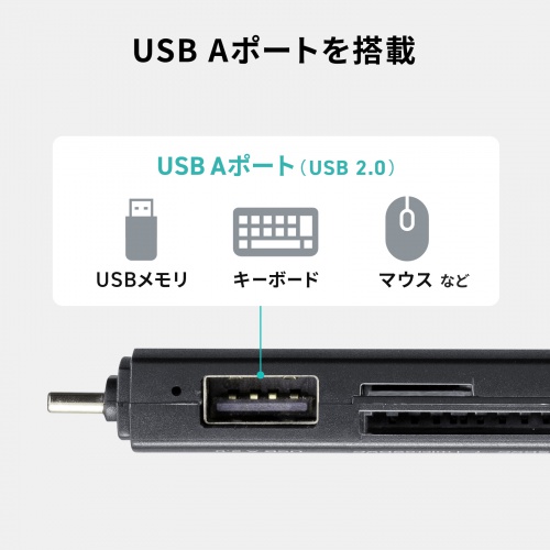 SD/microSDカードリーダー（USB Type-C ＆ USB-A両対応・直挿し・USB