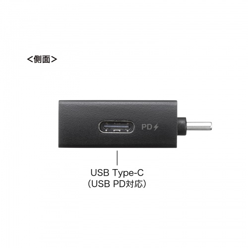 カードリーダー（ハブ・小型・PD充電・USB-C・USB- A 1ポート・SD対応・microSDカード対応・3.5mmイヤホンジャック・iPhone・スマホ・タブレット・コンパクト・ブラック）