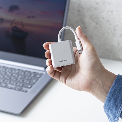 カードリーダー（タイプCカードリーダー・PD充電・100W・SD・microSD・スマートフォン・タブレット・同時読み込み） ADR-5TCSDPW サンワサプライ