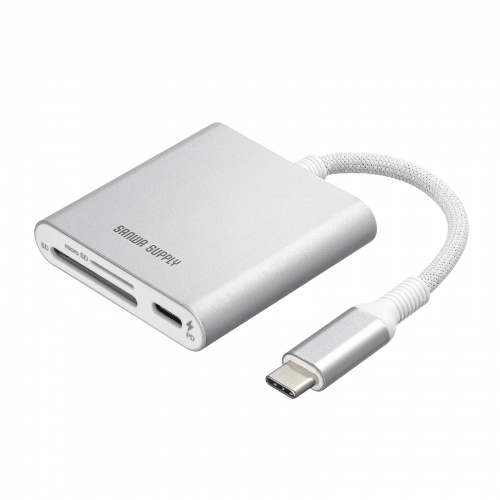 カードリーダー（タイプCカードリーダー・PD充電・100W・SD・microSD・スマートフォン・タブレット・同時読み込み） ADR-5TCSDPW サンワサプライ