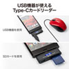 USB3.1Type-Cカードリーダー（android・スマホ・タブレット・SD・microSD・ブラック）