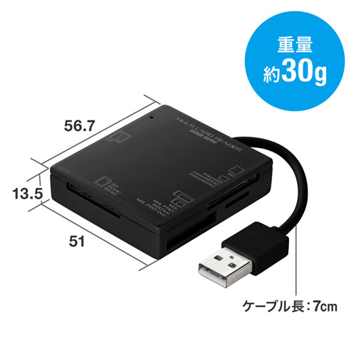 マルチカードリーダー（USB2.0・ブラック）