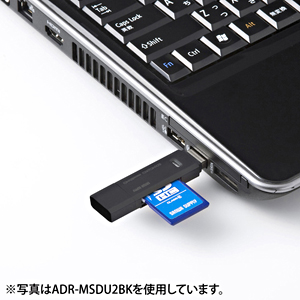 USB2.0カードリーダー（SD、microSD対応・ホワイト） サンワサプライ