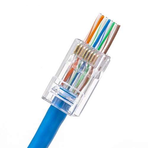 RJ-45コネクタ（CAT6・CAT5e対応・貫通型・単線・より線共用・100個入り）ADT-6RJKN-100