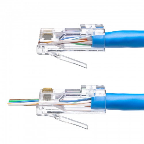 RJ-45コネクタ（CAT6・CAT5e対応・貫通型・単線・より線共用・100個入り）ADT-6RJKN-100
