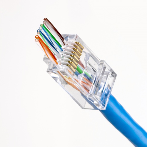 RJ-45コネクタ（CAT6・CAT5e対応・貫通型・単線・より線共用・100個入り）ADT-6RJKN-100