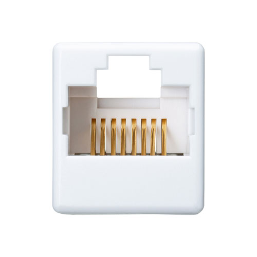 RJ-45コネクタ中継アダプタ(カテゴリ6A・UTP・ホワイト)