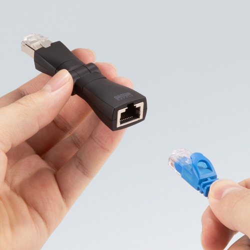 LANアダプタ（回転式・3Dコネクタ・カテゴリ6A・10Gbps・PoE/PoE+/PoE++・RJ-45・UTP/STP）