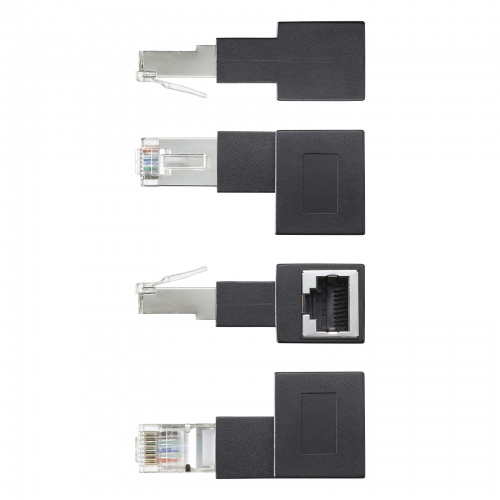 RJ-45コネクタ90度角度変更アダプタ（左出しタイプ・L型変換アダプタ・カテゴリ6A対応・シールド仕様・STPケーブル・UTPケーブル両対応） ADT-RJ6A-LL サンワサプライ