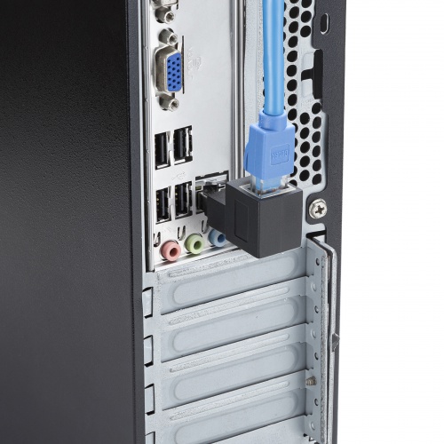 RJ-45コネクタ90度角度変更アダプタ（上出しタイプ・L型変換アダプタ・カテゴリ6A対応・シールド仕様・STPケーブル・UTPケーブル両対応） ADT-RJ6A-LU サンワサプライ