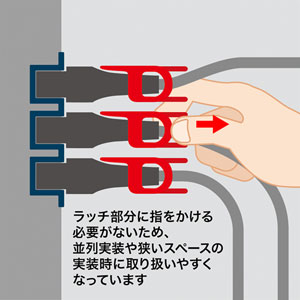 抜け防止ロック式電源コード(ロックプラス・0.6m・ブルー)