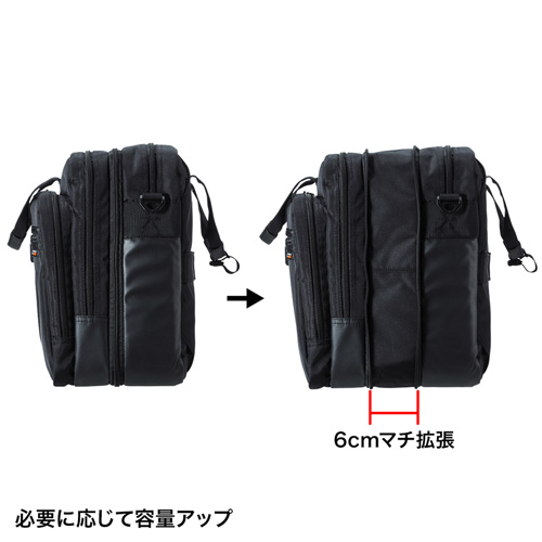 ビジネスバッグ（3WAY・リュック・手提げ・ショルダー・出張・大容量・PC・タブレット） BAG-3WAY22BK サンワサプライ