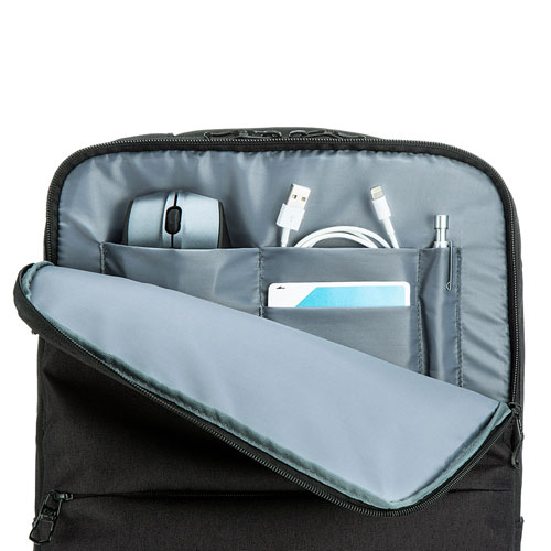 【アウトレット･訳あり・セール】スクエアリュック(15.6インチワイド・PC収納・カジュアル・グレー)