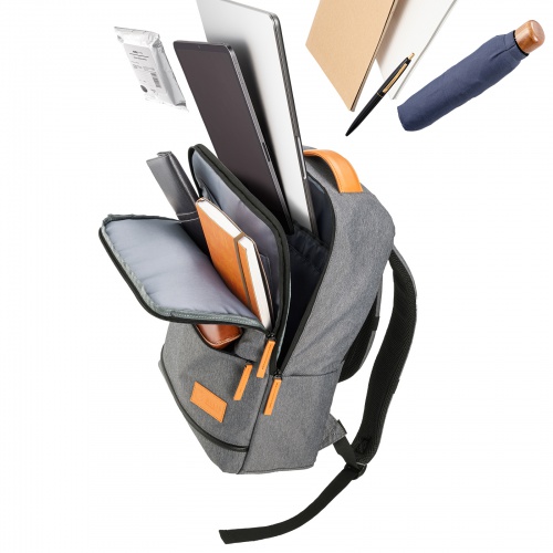 ビジネスカジュアルバッグ（ノートPC 収納・15.6型・リュックサック・バックパック・キャリーサポーター・ライトグレー）