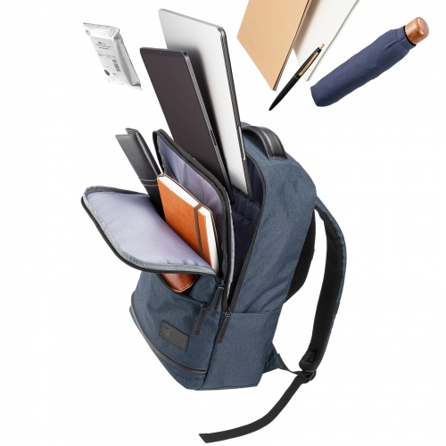 ビジネスカジュアルバッグ（ノートPC・収納・15.6型・リュックサック・バックパック・キャリーサポーター・ネイビー）