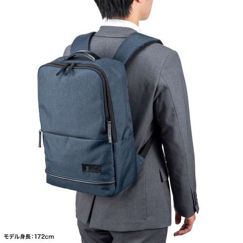 ビジネスカジュアルバッグ（ノートPC・収納・15.6型・リュックサック・バックパック・キャリーサポーター・ネイビー）