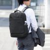 ビジネスリュック（カジュアル・PCバックパック・軽量・17L・スリム・シンプルデザイン・通勤・通学・16型ワイドPC・キャリーサポーター・ブラック）