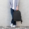 ビジネスリュック（カジュアル・PCバックパック・軽量・17L・スリム・シンプルデザイン・通勤・通学・16型ワイドPC・キャリーサポーター・ブラック）