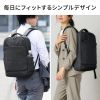 ビジネスリュック（カジュアル・PCバックパック・軽量・17L・スリム・シンプルデザイン・通勤・通学・16型ワイドPC・キャリーサポーター・ブラック）