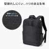 ビジネスリュック（カジュアル・PCバックパック・軽量・17L・スリム・シンプルデザイン・通勤・通学・16型ワイドPC・キャリーサポーター・ブラック）