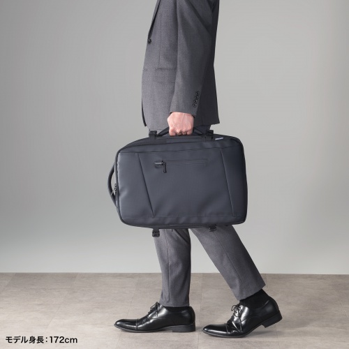リュック（マチ拡張・ビジネス・大容量・25L～35L・PCリュック・シンプル・PUコーティング・耐水・撥水・多機能・バックパック・メンズ・旅行・出張・ブラック）