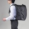 リュック（マチ拡張・ビジネス・大容量・25L～35L・PCリュック・シンプル・PUコーティング・耐水・撥水・多機能・バックパック・メンズ・旅行・出張・ブラック）