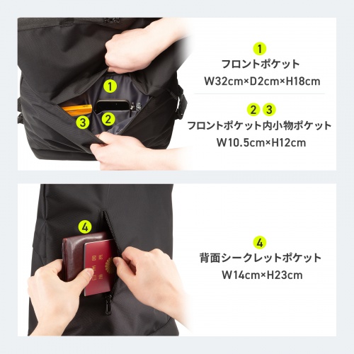 3WAYビジネストートバッグ（リュック・手持ち・肩掛け・A4ファイル・16型ノートPC収納・ビジネスバッグ）