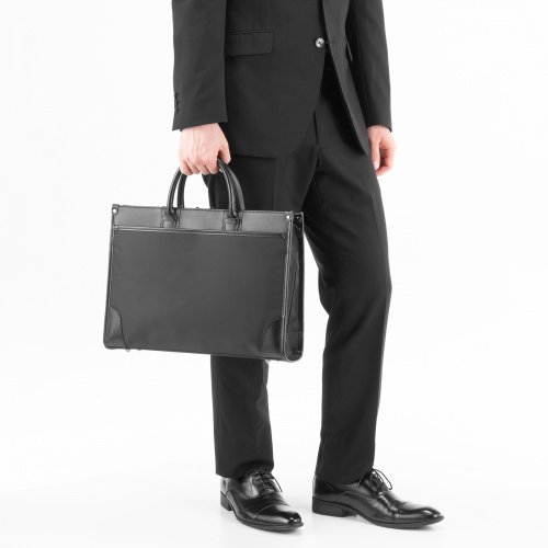 ビジネスバッグ（就活バッグ・リクルートバッグ・メンズ・軽量・A4ファイル・14型ワイドノートPC収納・ブラック・就活かばん・就職活動・バッグ）