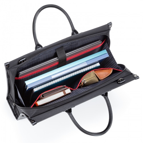 ビジネスバッグ（就活バッグ・リクルートバッグ・メンズ・軽量・A4ファイル・14型ワイドノートPC収納・ブラック・就活かばん・就職活動・バッグ）