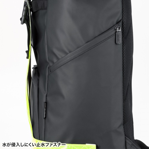 リュックサック（34L・現場用・反射テープ・着脱可能・ヘルメット収納ポケット・タブレット収納・シューズ収納・耐水・夜道・法人・ブラック）