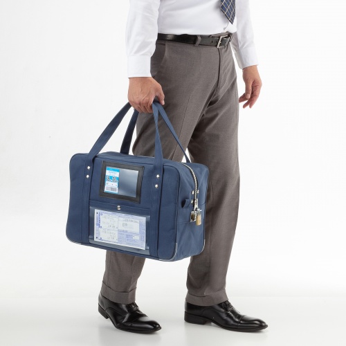 メールバッグ（ボストンバッグ・日本製・8号帆布・A4ファイル・防犯バッグ・ネイビー）