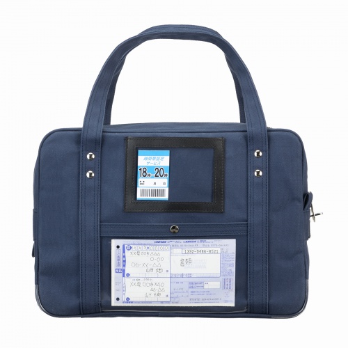 メールバッグ（ボストンバッグ・日本製・8号帆布・A4ファイル・防犯バッグ・ネイビー）