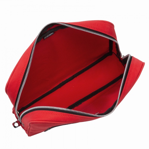 メールバッグ（メールポーチ・日本製・8号帆布・A4ファイル・角型2号封筒・防犯バッグ・レッド）