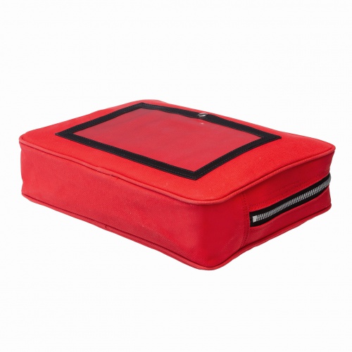 メールバッグ（メールポーチ・日本製・8号帆布・A4ファイル・角型2号封筒・防犯バッグ・レッド）