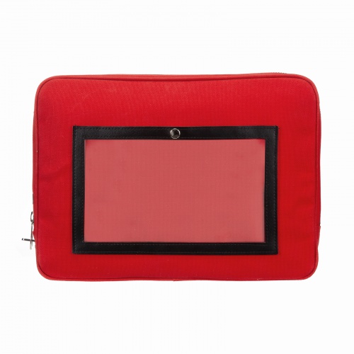 メールバッグ（メールポーチ・日本製・8号帆布・A4ファイル・角型2号封筒・防犯バッグ・レッド）