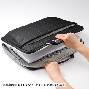 パソコンケース（衝撃吸収タイプ・13.3型ワイドまで対応・ブラック） BAG-P21BK2 サンワサプライ