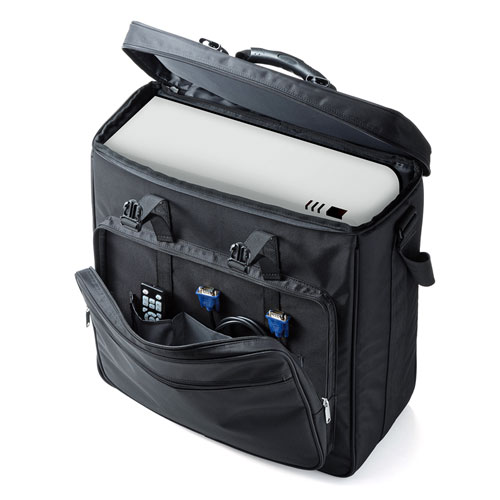 プロジェクターバッグ（低反発ウレタン・ブラック・キャリーサポーターつき）