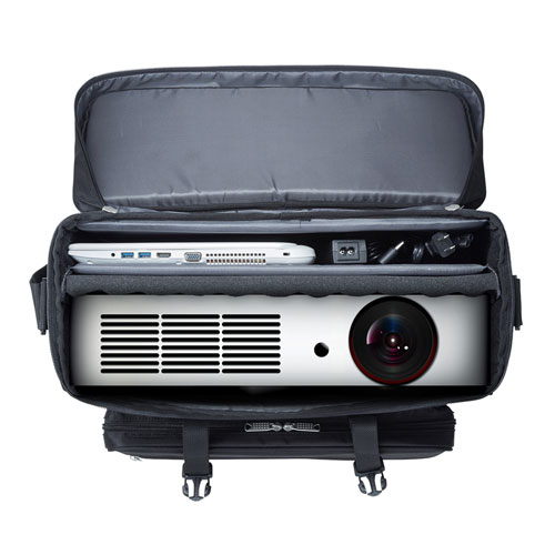 プロジェクターバッグ（低反発ウレタン・ブラック・キャリーサポーターつき）