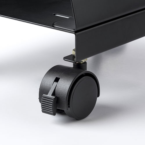 キャスター付き鞄スタンド（机下・幅調整・ブラック）