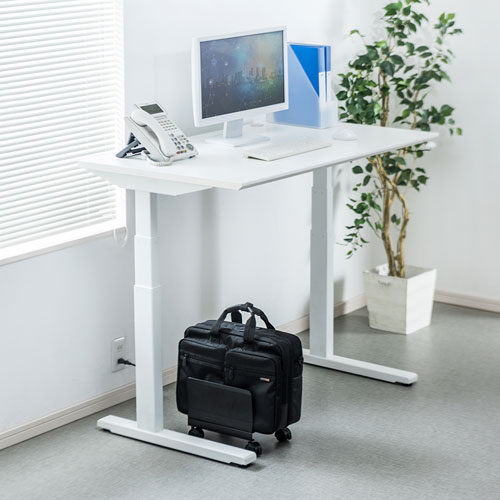 キャスター付き鞄スタンド（机下・幅調整・ブラック）