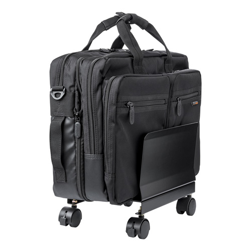 バッグ置き（キャスター付き・収納・黒・机下・幅調整・スタンド）