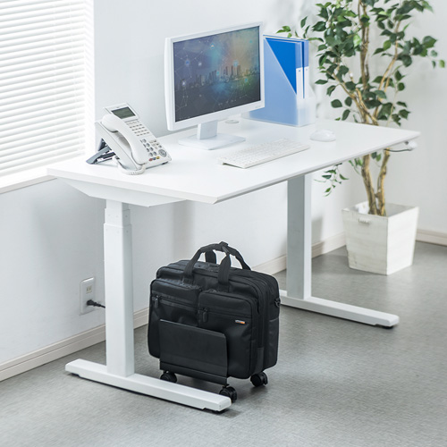 バッグ置き（キャスター付き・収納・黒・机下・幅調整・スタンド）